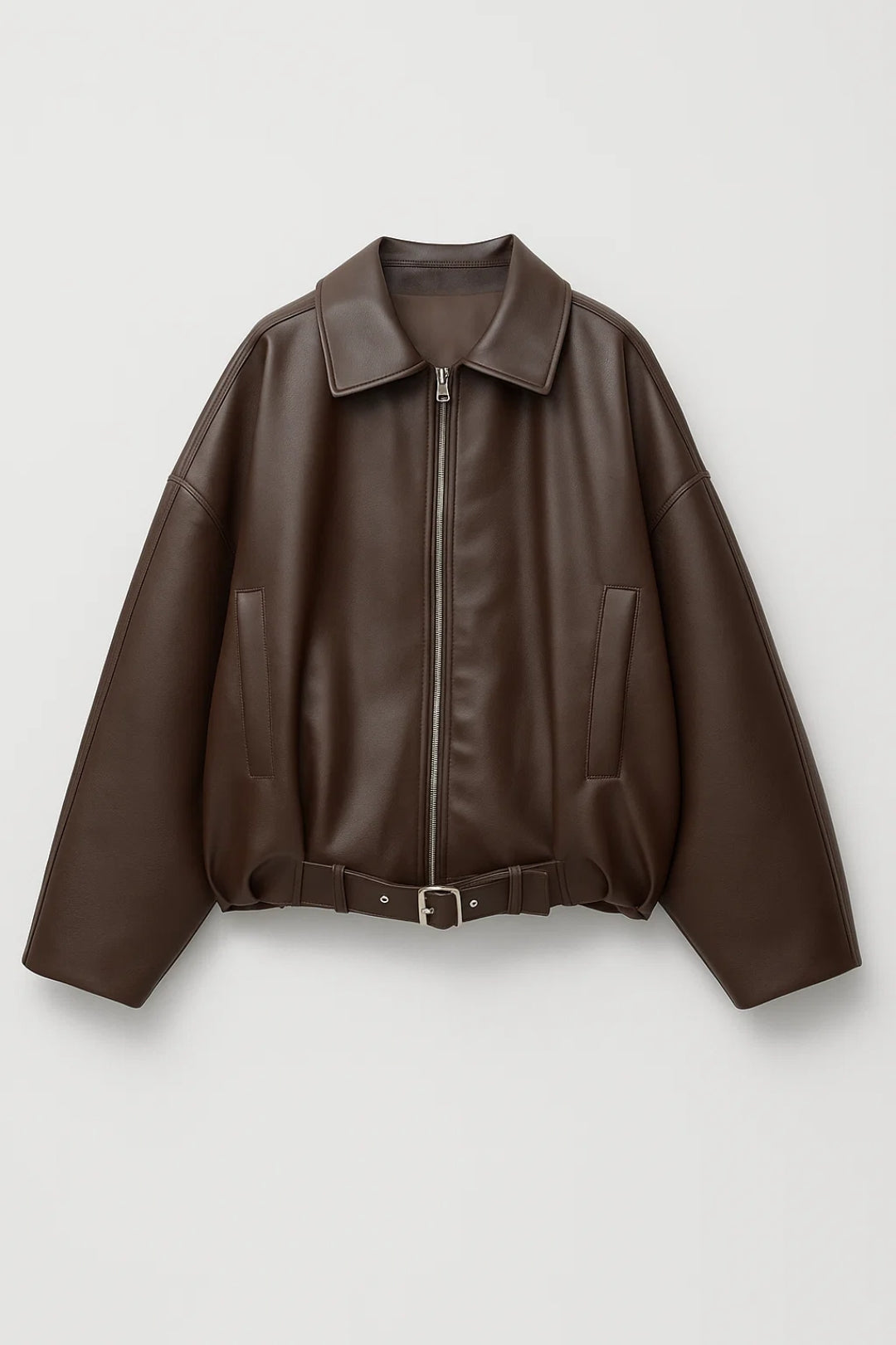 Korte Jas | Oversized Pasvorm met Riem | Stoer en Modern