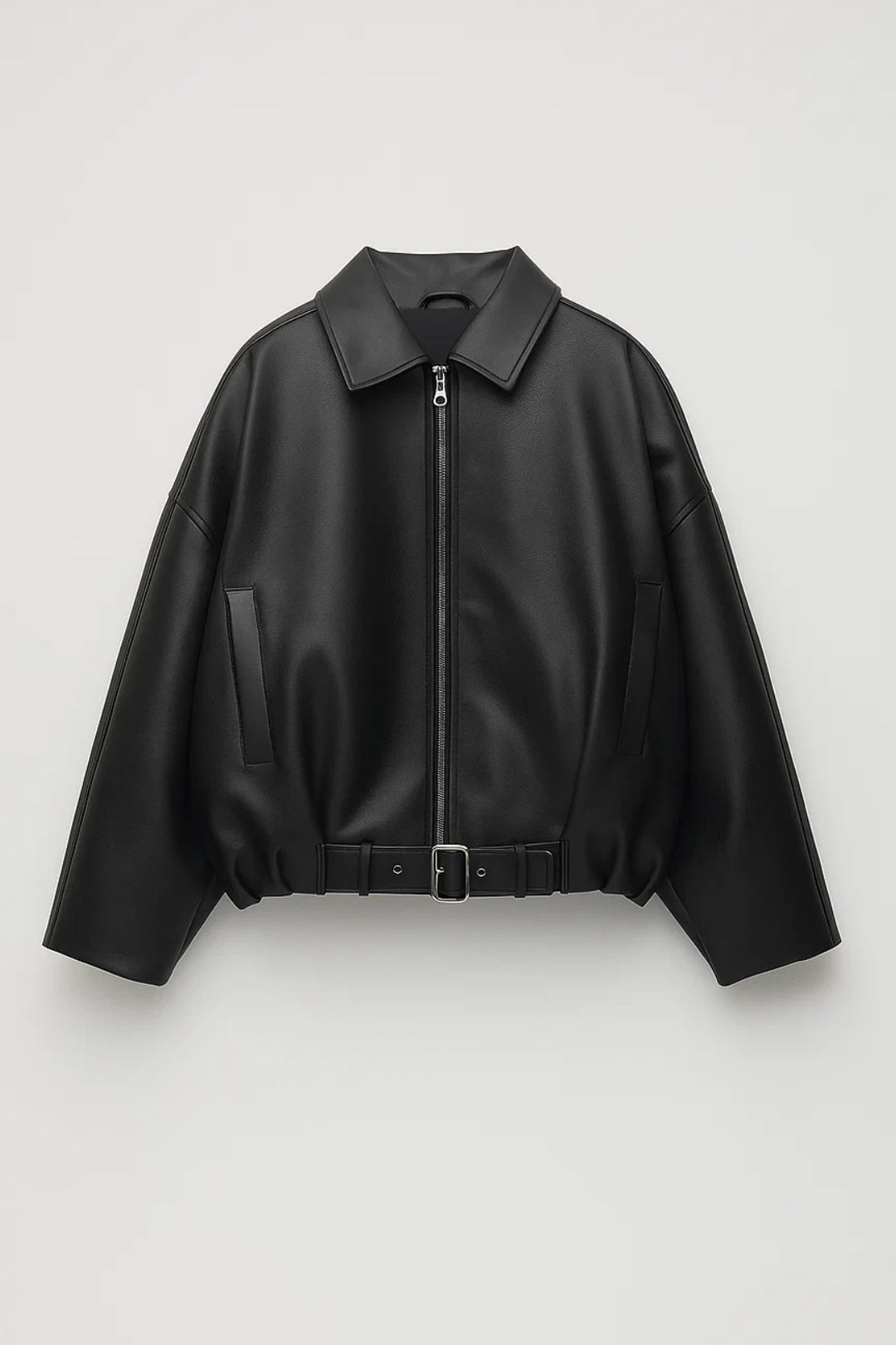 Korte Jas | Oversized Pasvorm met Riem | Stoer en Modern