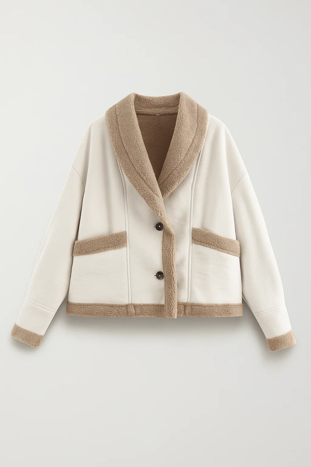 Korte Jas | Teddy Voering en Sjaalkraag | Warm en Stijlvol voor de Winter