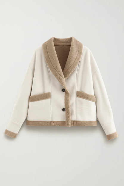 Korte Jas | Teddy Voering en Sjaalkraag | Warm en Stijlvol voor de Winter