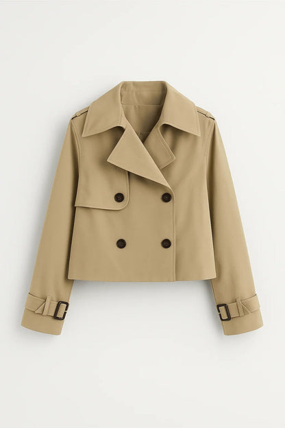 Korte Trenchcoat Dames | Dubbele Rijsluiting | Tijdloos en Lichtgewicht