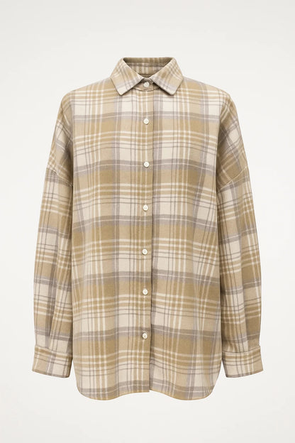 Lang Geruit Damesoverhemd | Losvallend Model met Knoopsluiting | Ideaal voor Laagjes