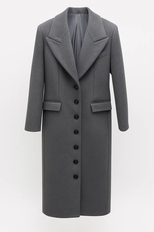 Lange Damesjas | Dubbele Revers | Klassieke Elegantie