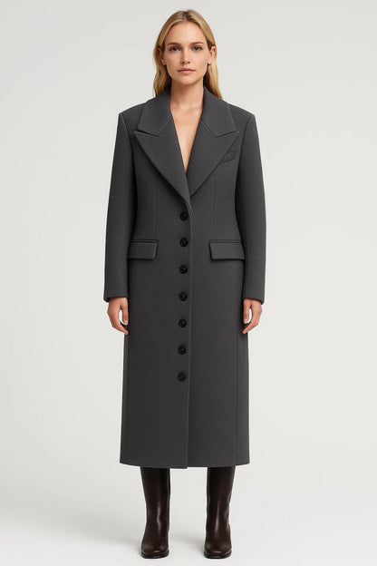 Lange Damesjas | Dubbele Revers | Klassieke Elegantie