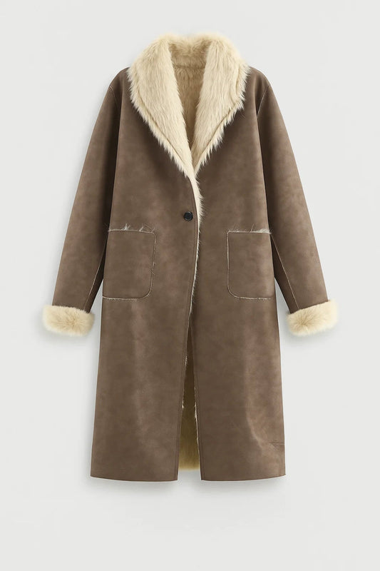 Lange Damesjas | Relaxed Fit met Faux Fur Kraag | Warme Keuze voor Koude Dagen