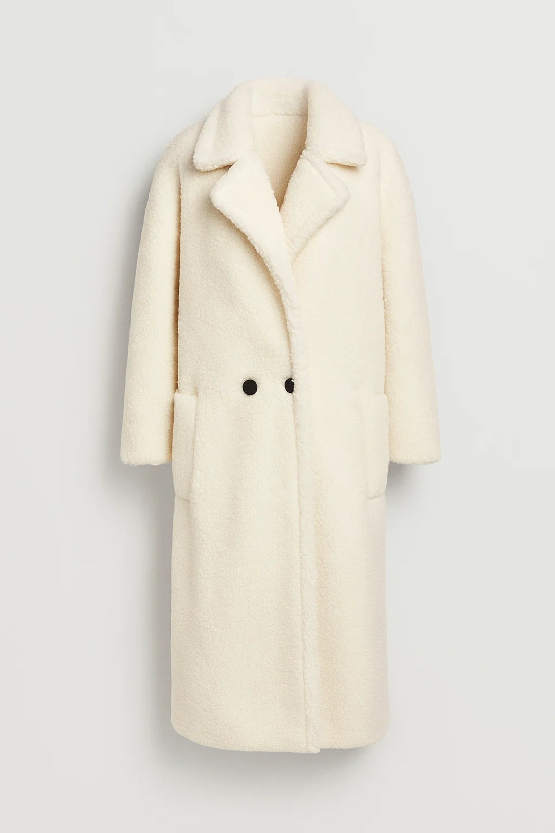 Lange Damesjas | Teddy Look met Brede Revers | Warm en Trendy voor Koude Dagen