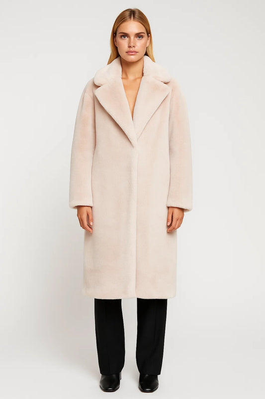 Dames Jas | Lange Pasvorm | Volumineuze Reverskraag | Winter | Comfortabel | Ideaal voor Dagelijks Gebruik