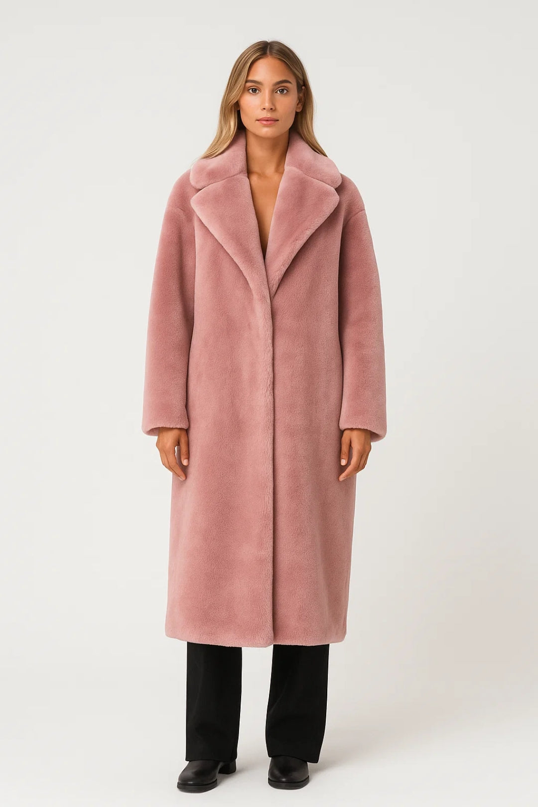 Dames Jas | Lange Pasvorm | Volumineuze Reverskraag | Winter | Comfortabel | Ideaal voor Dagelijks Gebruik