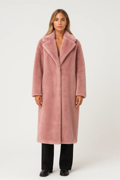 Dames Jas | Lange Pasvorm | Volumineuze Reverskraag | Winter | Comfortabel | Ideaal voor Dagelijks Gebruik