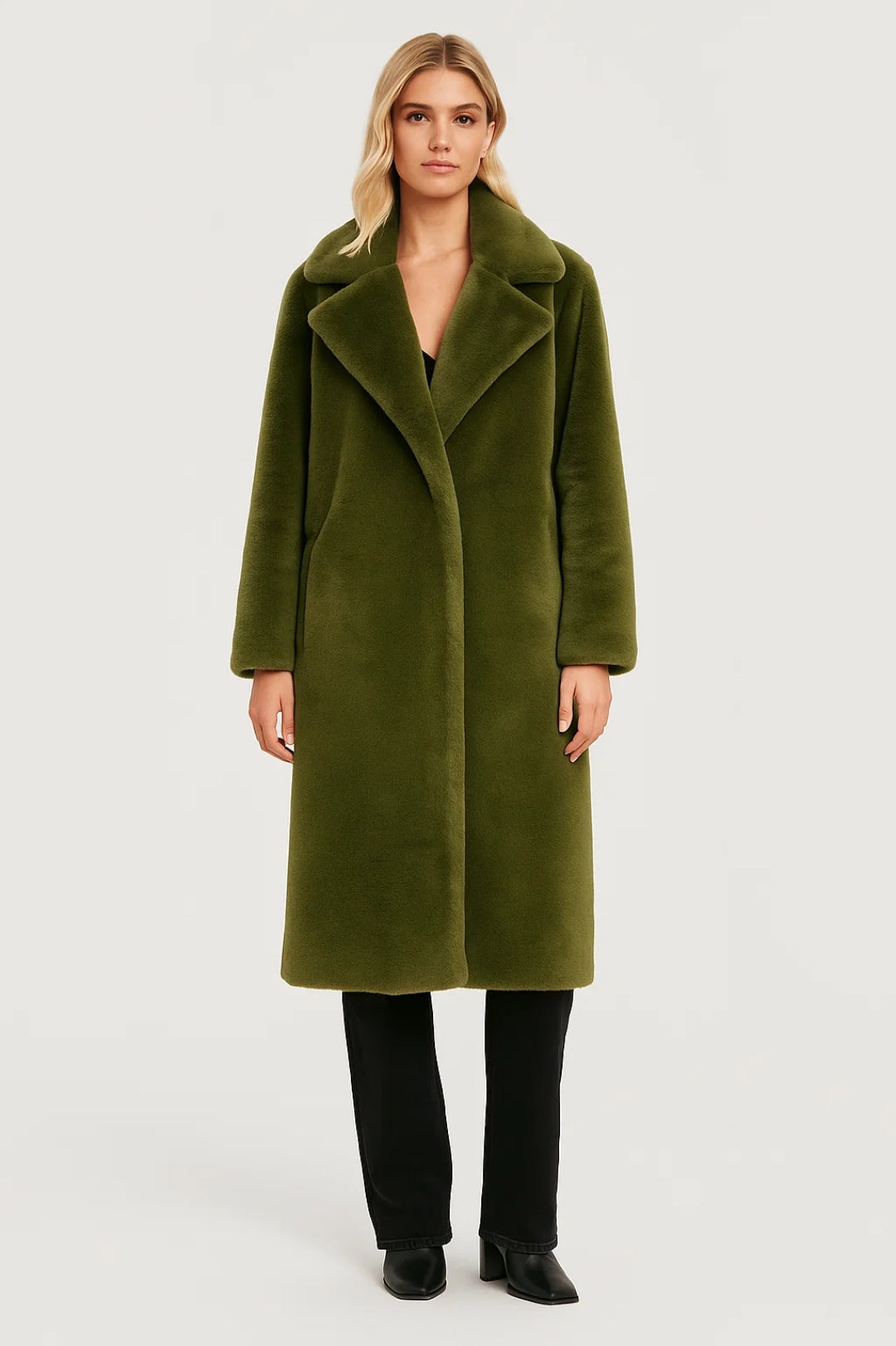 Dames Jas | Lange Pasvorm | Volumineuze Reverskraag | Winter | Comfortabel | Ideaal voor Dagelijks Gebruik