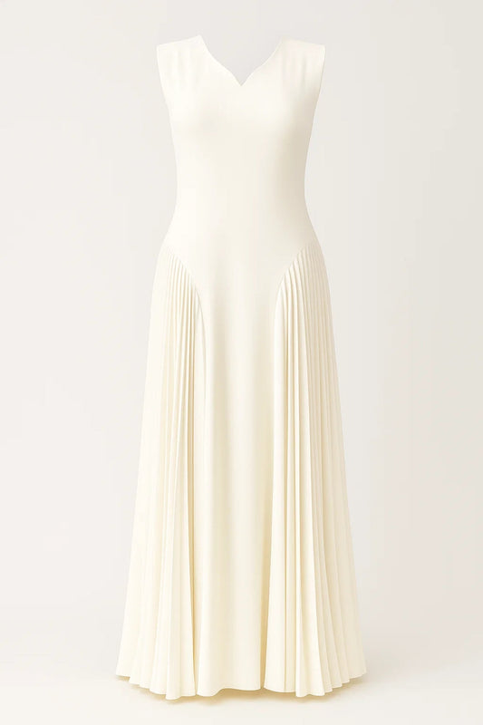 Maxi Jurk Dames - Mouwloos met Plissé | Bruiloft Gast