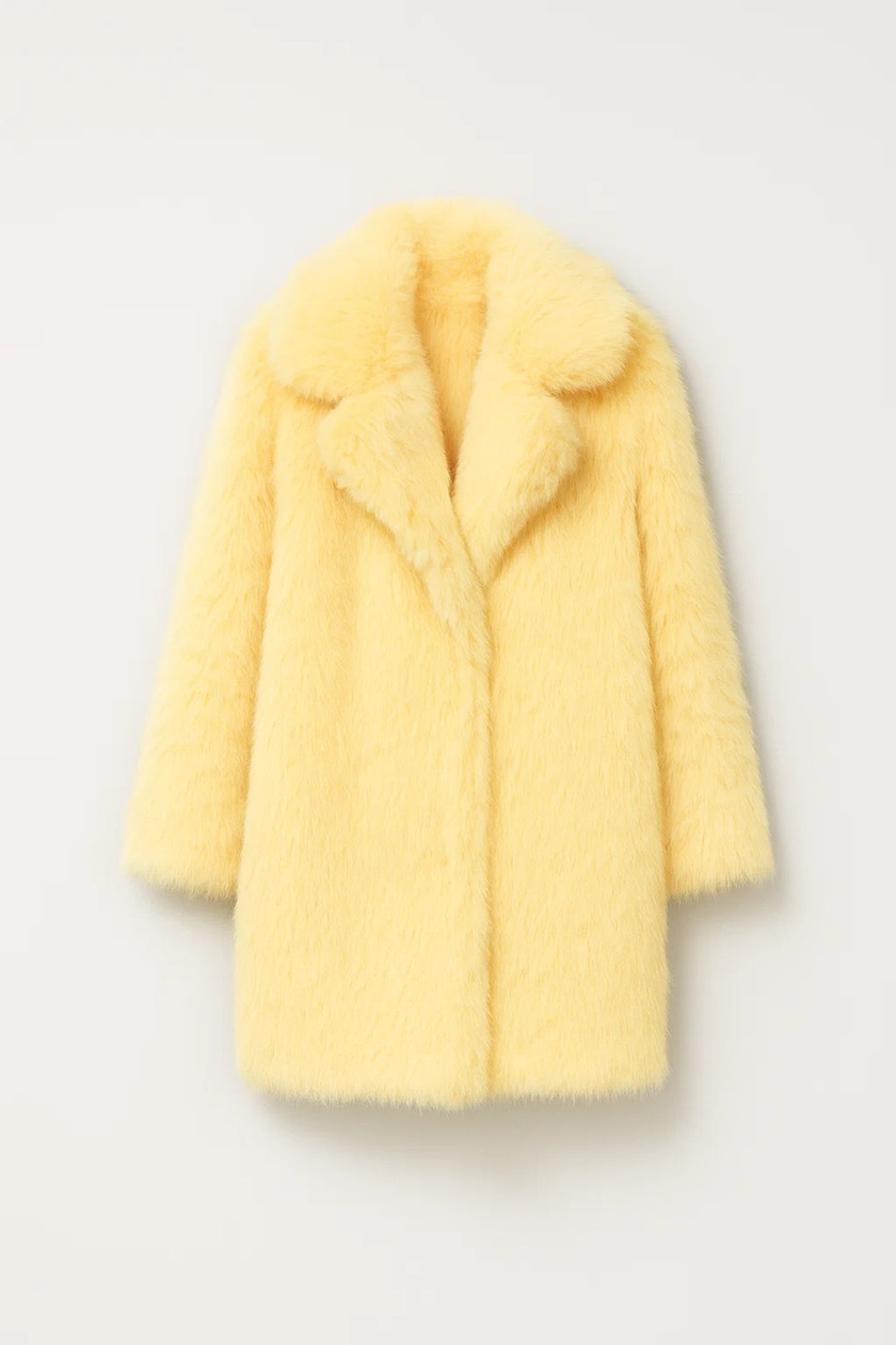 Lange Faux Fur Damesjas | Statement Look met Klassieke Reverskraag | Warm en Modieus