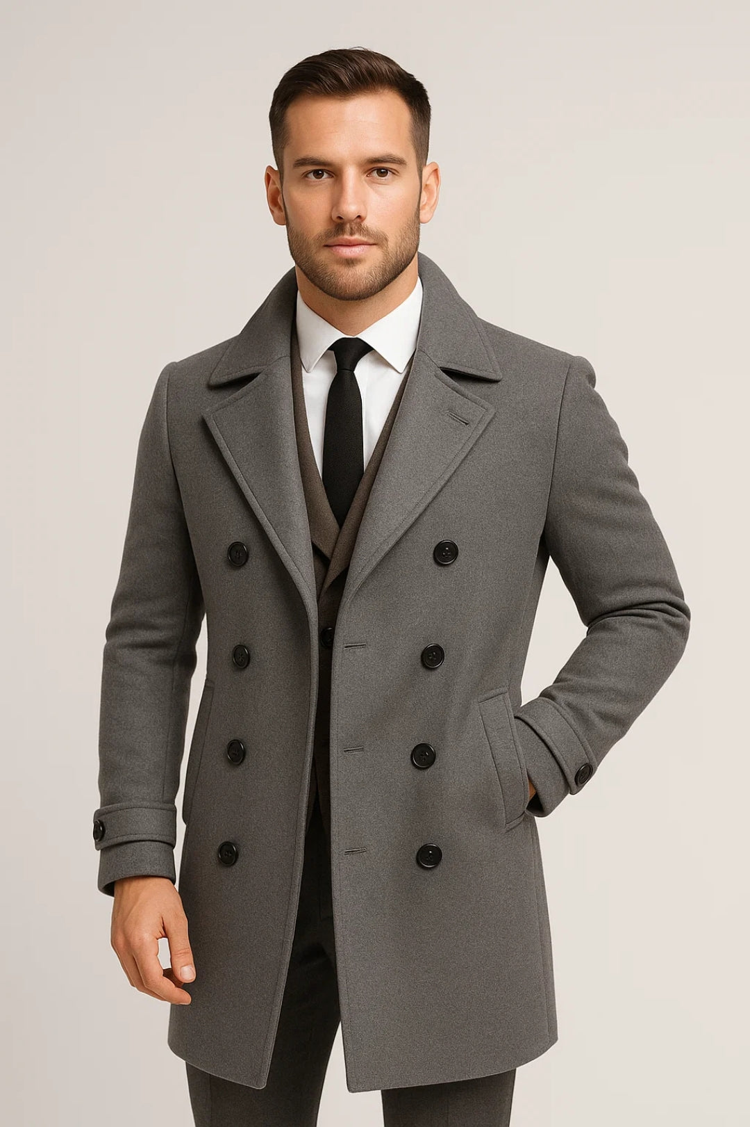 Lange Jas Heren | Reverskraag | Dubbele Knoopsluiting | Winter | Ideaal voor koude dagen
