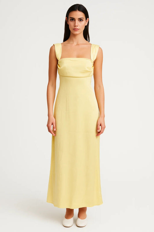 Lange Jurk met Vierkante Halslijn | Elegante Pasvorm | Lichtgewicht en Ademend