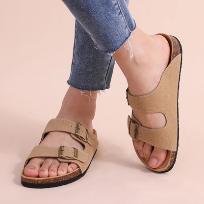 Britt - Orthopedische Sandalen Dames met Dubbele Gesp en Kurkvoetbed