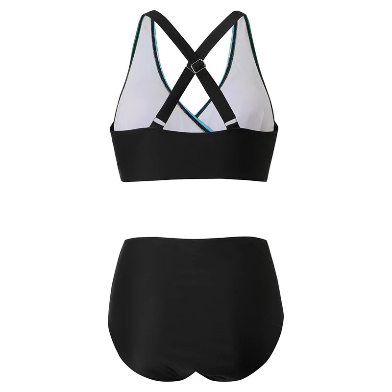 Lara - Chique Bikini Set Dames met Gekruiste Halternek en Hoge Taille