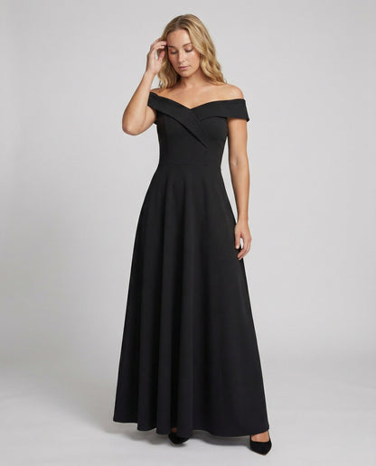 Lara - Elegante Bruiloft Gastenjurk Dames Maxi met Off-Shoulder en A-lijn Rok