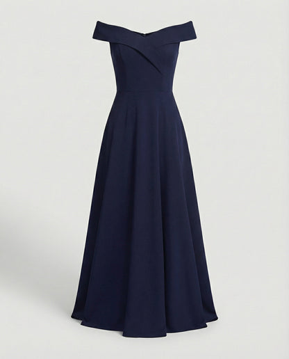 Lara - Elegante Bruiloft Gastenjurk Dames Maxi met Off-Shoulder en A-lijn Rok