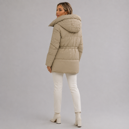 Lara - Parka winterjas dames lang en warm gewatteerd met capuchon