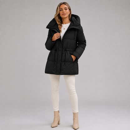 Lara - Parka winterjas dames lang en warm gewatteerd met capuchon
