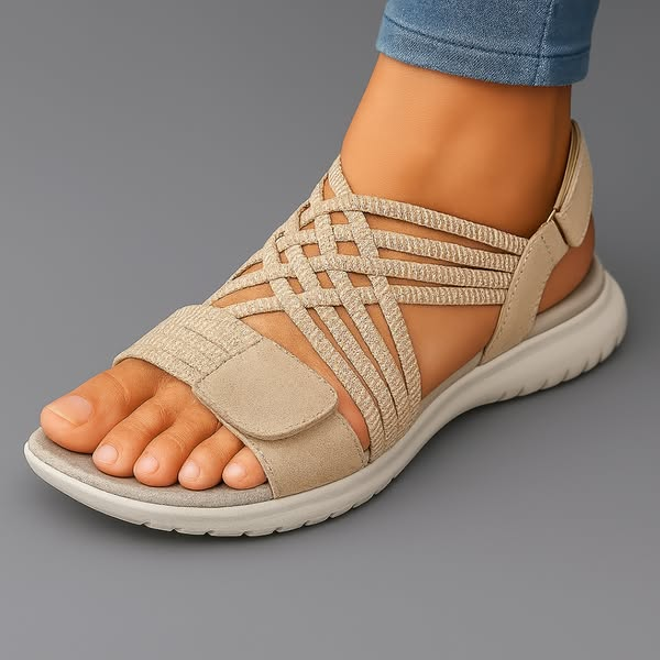 Lara - Sportieve Orthopedische Sandalen Dames met Elastische Bandjes en Lichte Loopzool
