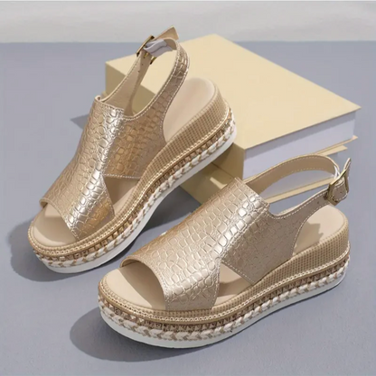 Lara - Stijlvolle Sandalen Dames met Hak en Espadrille Zool