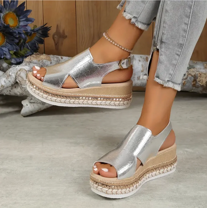 Lara - Stijlvolle Sandalen Dames met Hak en Espadrille Zool