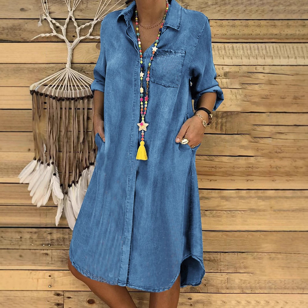 Lieke - Casual Zomerjurk Dames met Blousekraag en Knopensluiting