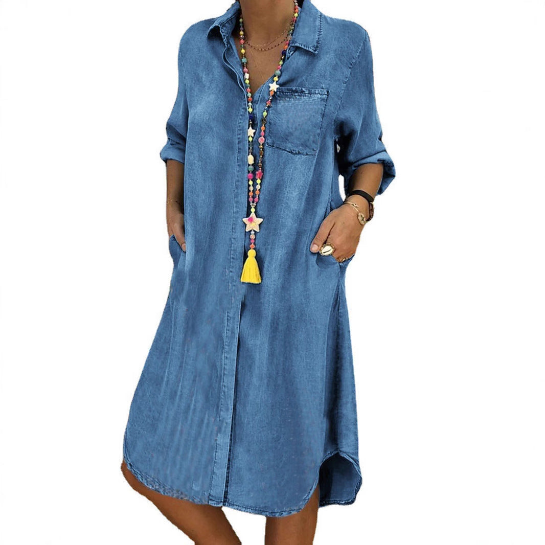 Lieke - Casual Zomerjurk Dames met Blousekraag en Knopensluiting