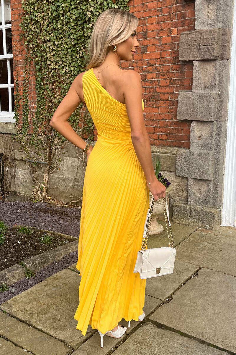 Lieke - Feestelijke Zomerjurk Dames met One-shoulder en Geplooide Midi Rok