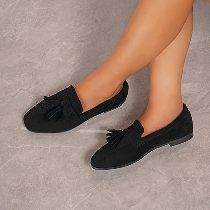 Lieke - Stijlvolle Comfort Instappers Dames met Kwastjes en Lage Hak