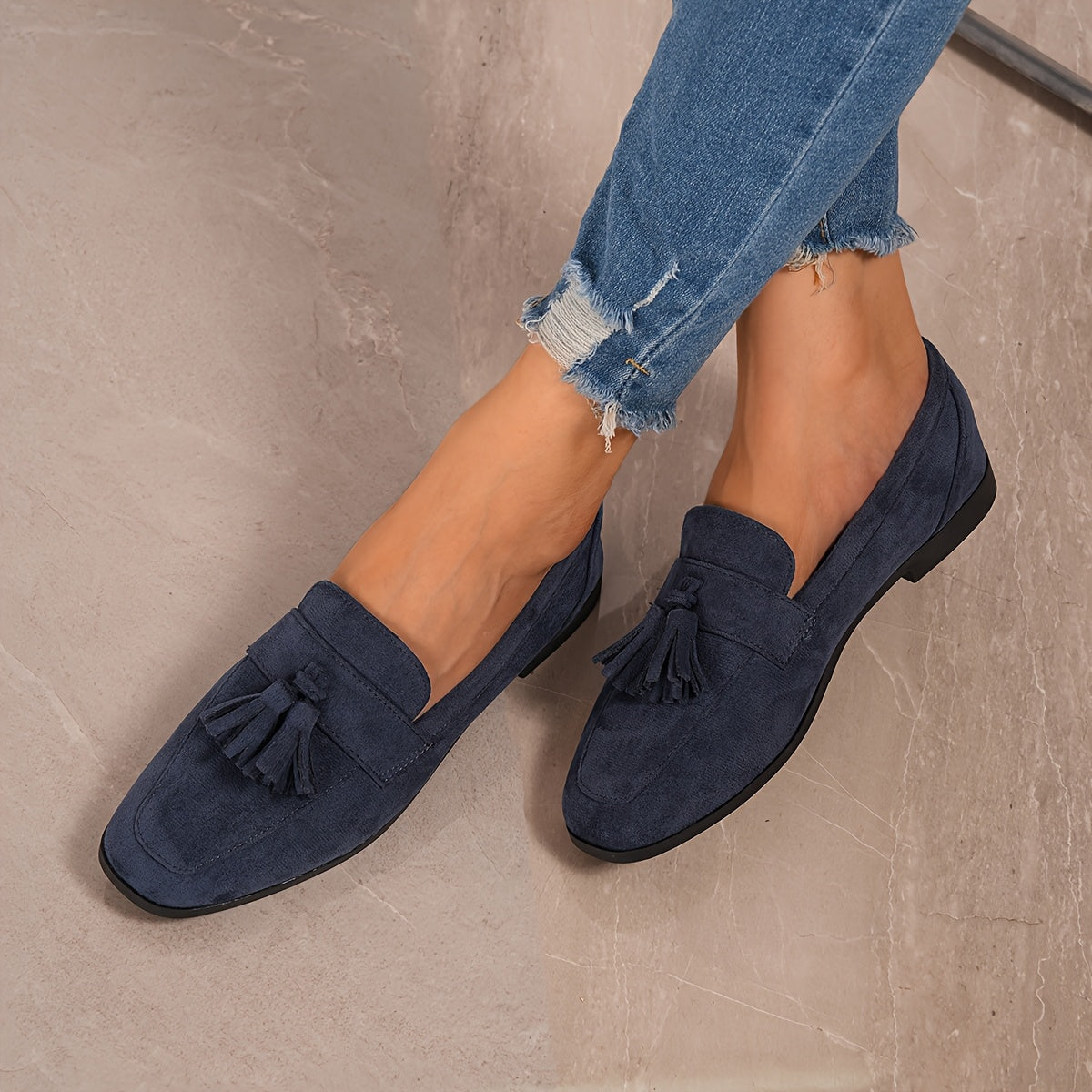 Lieke - Stijlvolle Comfort Instappers Dames met Kwastjes en Lage Hak