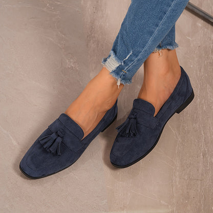 Lieke - Stijlvolle Comfort Instappers Dames met Kwastjes en Lage Hak