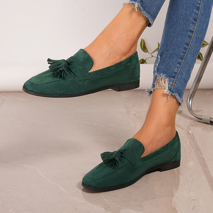 Lieke - Stijlvolle Comfort Instappers Dames met Kwastjes en Lage Hak