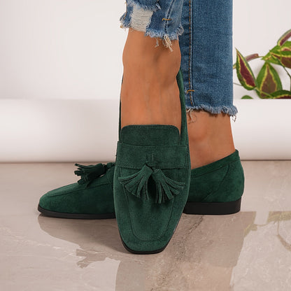 Lieke - Stijlvolle Comfort Instappers Dames met Kwastjes en Lage Hak