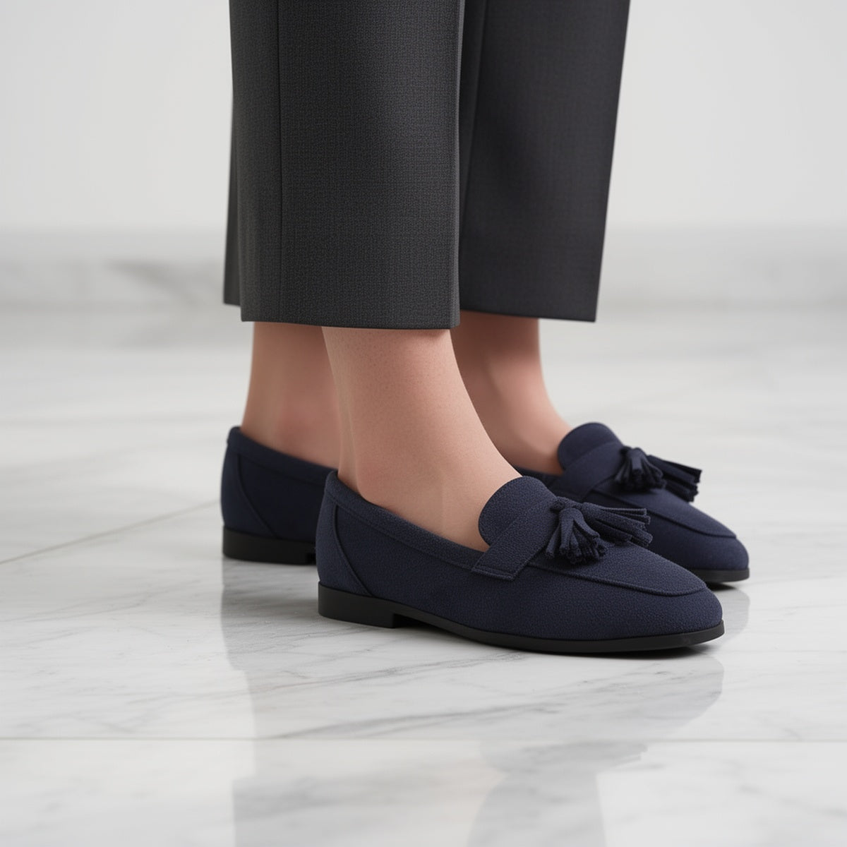 Lieke - Stijlvolle Comfort Instappers Dames met Kwastjes en Lage Hak