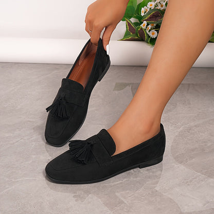 Lieke - Stijlvolle Comfort Instappers Dames met Kwastjes en Lage Hak