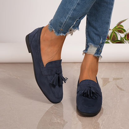 Lieke - Stijlvolle Comfort Instappers Dames met Kwastjes en Lage Hak