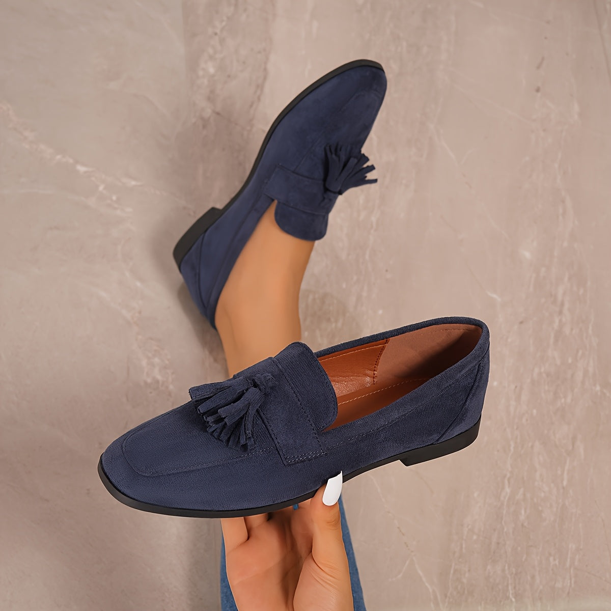 Lieke - Stijlvolle Comfort Instappers Dames met Kwastjes en Lage Hak