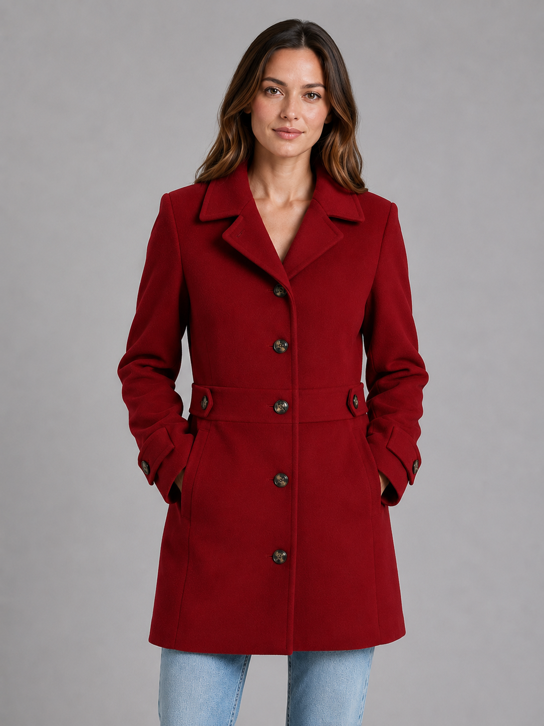 Lieke - Trenchcoat dames getailleerd met knopen en ceintuur in de taille