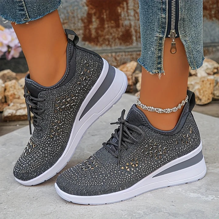 Lieke - Orthopedische Dames Sneakers voor de Herfst met Sleehak