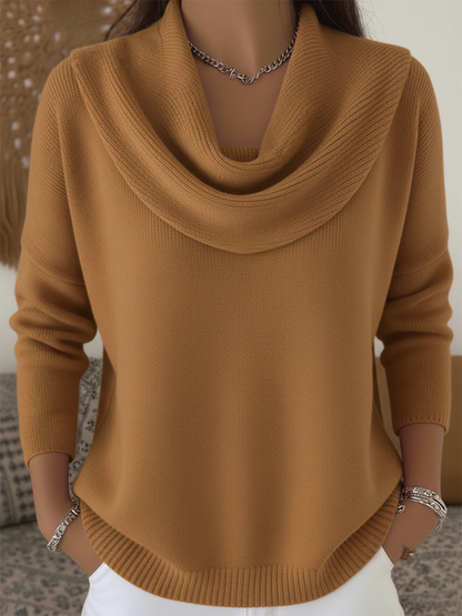 Lieke - Dames Sweater Gebreide Stijl met Waterval Col