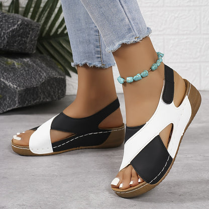 Liv - Moderne Orthopedische Sandalen Dames met Kruisbandjes en Sleehak