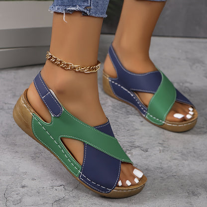 Liv - Moderne Orthopedische Sandalen Dames met Kruisbandjes en Sleehak
