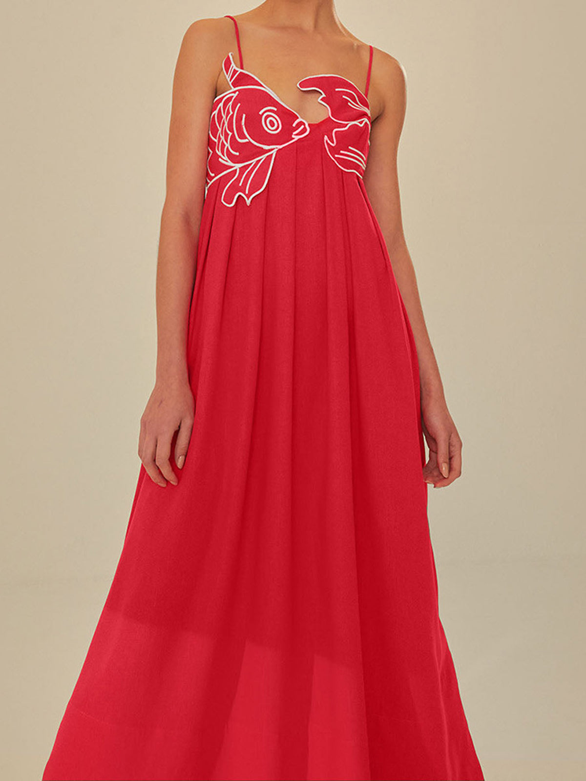 Lotte - Boho Zomerjurk Dames Maxi met Bloemenborduursels en Spaghettibandjes