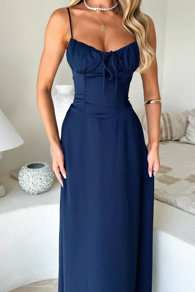 Lotte - Elegante Bruiloft Gastenjurk Dames met Bustier en Spaghettibandjes