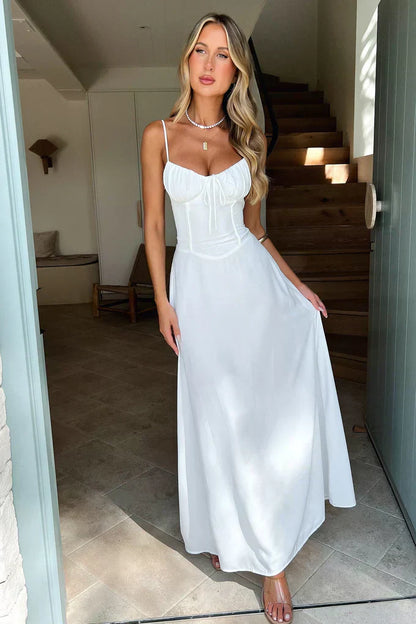 Lotte - Elegante Bruiloft Gastenjurk Dames met Bustier en Spaghettibandjes