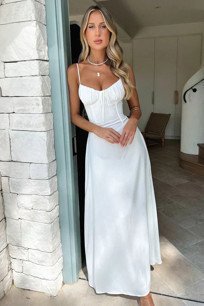 Lotte - Elegante Bruiloft Gastenjurk Dames met Bustier en Spaghettibandjes