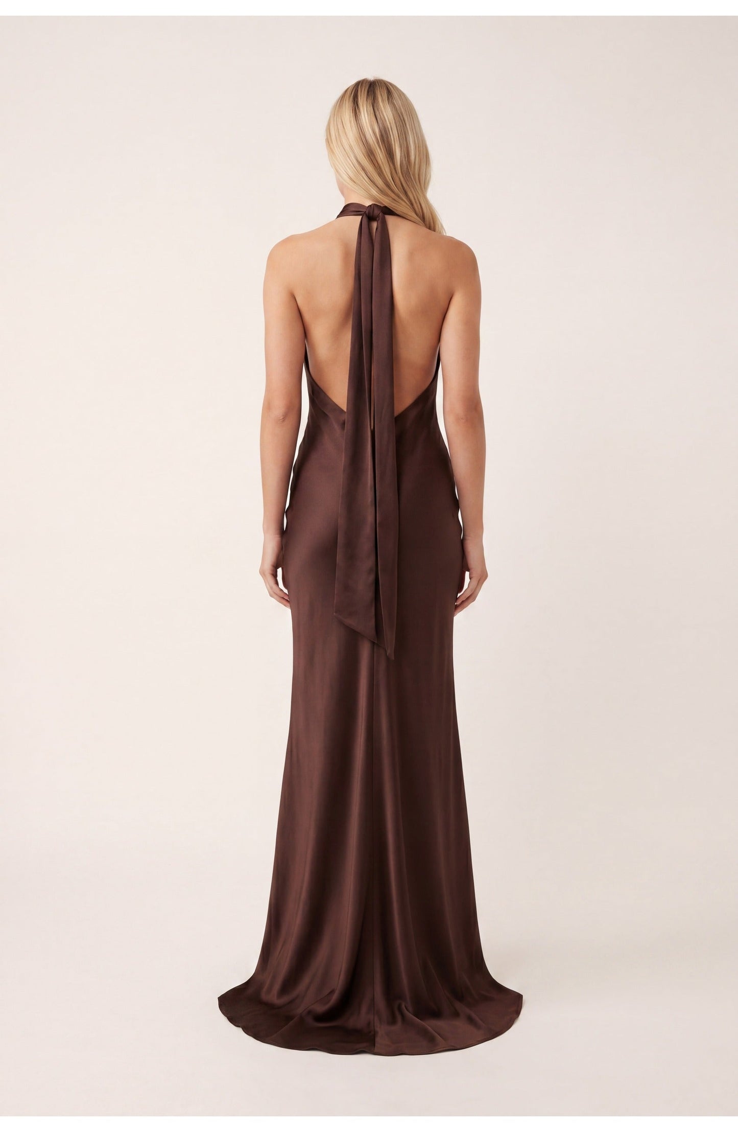 Lotte - Elegante Herfst Bruiloft Gast Jurk Dames met Halterhals en Split
