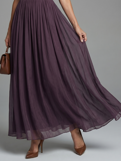 Lotte - Elegante Maxi Jurk Dames met V-hals en Getailleerde Taille